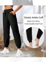 Pantalones De Running Y Fitness Para Mujeres Con Bolsillos Laterales Pantalones Deportivos Casuales De Yoga Atado a La Rodilla - details 5