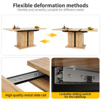 Mesa de Cocina Retráctil 119-158.5x80cm - Extensión with Insertos Internos, Poste en T para Estabilidad, Ahorra Espacio, Ideal para Cocina y Sala - details 2