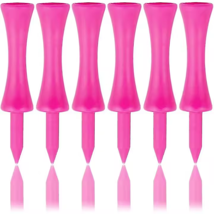 Tees de Golf de plástico de Rose, 57 mm de longitud, 2-1/4 pulgadas de color rosa (100 Unidades) - 1