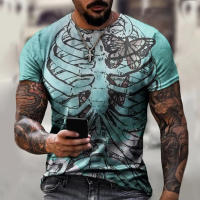 Camiseta De Terror Con Esqueleto 3D Para Hombres Y Mujeres Moda Oversize Manga Corta Camisetas De Calle Para Niños Ropa Top - details 12