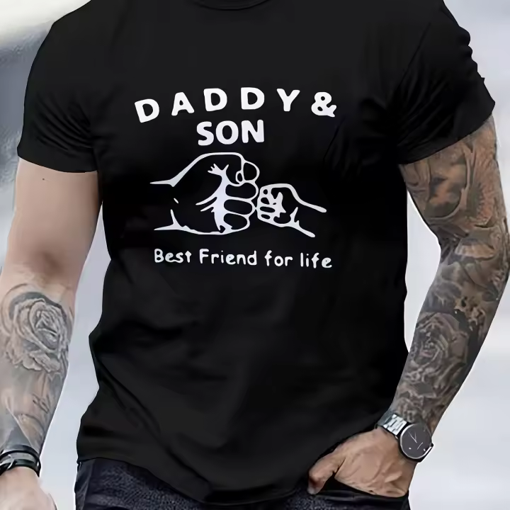 Camiseta Casual Para Hombre 100% Algodón Con Estampado Deportivo Talla Grande Con Cuello Redondo Y Mangas Cortas - 1