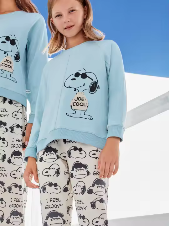 Gisela - Pijama infantil unisex de Snoopy Family Time, diseño tierno y cómodo para los pequeños - 1