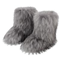 Botas De Nieve Para Mujer Y2K Invierno Lujo Peluche De Zorro Falso Botas De Moda Plataforma Calientes Talla Realisticamente Hechas - details 9