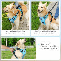 Almohadilla Suave Ajustable Y No Deslizante Para Perro Harnés De Cuello Con Manija De Control Fácil Para Adultos Todas Las Estaciones - details 2