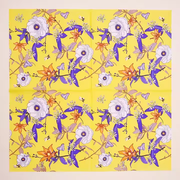 Toallas De Papel De Grado Alimenticio Impresas En Color Con Patrón Floral Amarillo Para Decoración De Mesa De Postres 20 Piezas Decoupage - 1