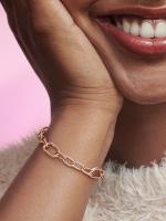 Pandora ME - Baño de Oro Rosa de 14 K Pandora - Pulsera de Cadena de Esabones - details 0