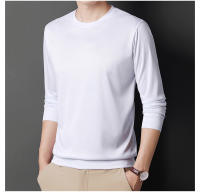 Camiseta De Manga Larga Para Hombre En Color Sólido Cuello Redondo Camisa Polo Casual Algodón Transpirable Para Primavera Y Otoño - details 14
