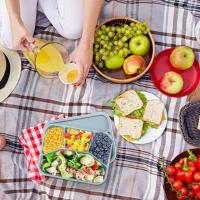 Fiambrera de silicona con 4 compartimentos, hermética, irrompible, con compartimentos para guardar alimentos, apta para adultos y niños, sin BPA, apta para horno y lavavajillas. - details 2