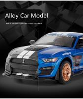 Ford Mustang Shelby GT500 1:24 Coche De Deportes De Aleación Modelo Diecast Luz Y Sonido Simulación Regalo Para Niños - details 3