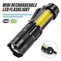 Linterna Táctica Mini 2000LM Recargable USB LED COB Zoomable Impermeable Con Bombillas De Luz Súper Brillante Para Camping Y Aventuras - details 0