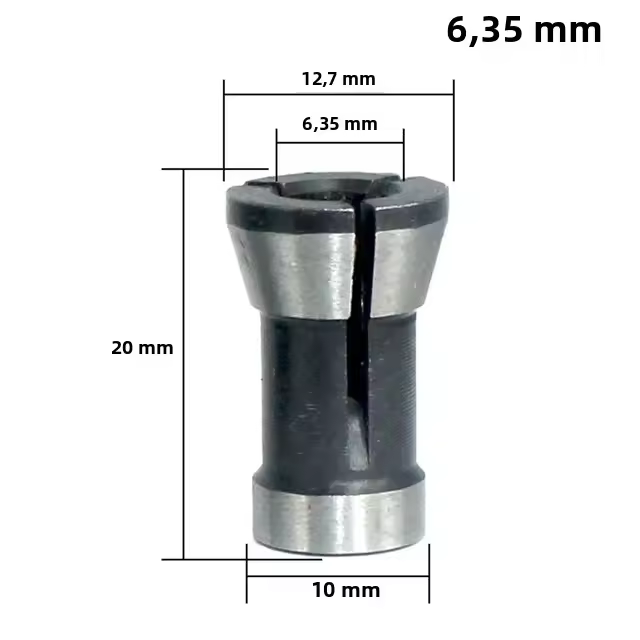 Chorro De Precisión Para Taladro De Madera Y Router De Grabado Electrónico Collet Chuck Manual 6 8 6.35 Piezas Individuales O En Pack De 3 - 1