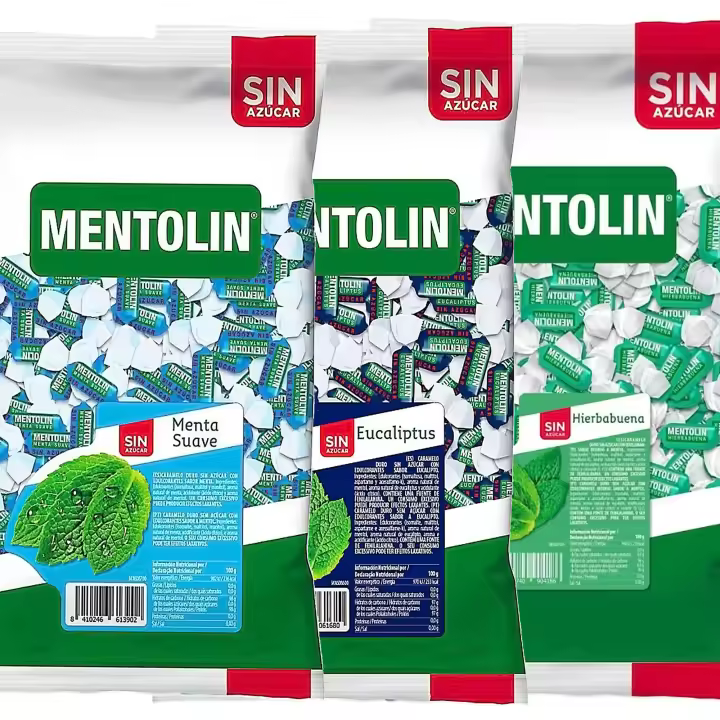 MENTOLIN PACK 3 Kg caramelos sin azúcar garganta Menta Suave & Eucaliptus & Hierbabuena - 1