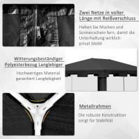 Gazebo Party Carpa 4x3 m Gazebo de Jardín with Paredes laterales de rejilla para Balcón Terraza, metal PE gris Oscuro para fiestas y eventos - details 2