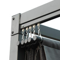 Outsunny Pérgola 4x3 m Cenador de Jardín Pabellón de Diseño Elegante con Techo Retráctil de Poliéster con Recubrimiento Resistente Anti-UV Impermeable para Celebraciones Fiestas Bodas - details 3