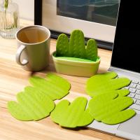Juego De 6 Coasters De Cactus Con Soporte Para Florero Creativo Tapete De Hoja De Arce Para Bebidas Decoración De Barra Para Mesa De Café - details 1