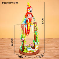 Bloques De Construcción Creativos Animales Papagayo Rojo Y Negro Macaw Modelo De Pájaros Juguete Artesanal Para Niños Regalos De Fiestas Set De 636 Piezas - details 9