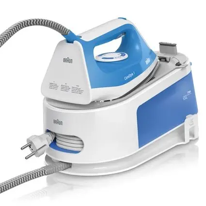 Centro de planchado 2400W 5,5bar BRAUN IS1012BL  | Vapor Continuo 110 g/min, SuperCeramic, FreeGlide 3D, (Ref.0128802000), Azul, Blanco - 1