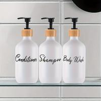 Juego De 3 Dispensadores De Jabón De Plástico Para Baño Botellas De Refacción Para Champú Y Condicionador De Cabello Tamaño 500ml - details 7