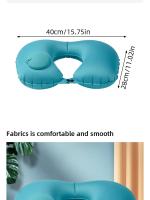 Almohada De Viaje U Formada Inflable Suave Portátil Para Dormir En Avión Tren O Oficina Almohada Para Cuello Reutilizable - details 3