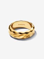 Pandora - Anillo de Banda Ancha ondulada - Baño de Oro de 14K - details 0