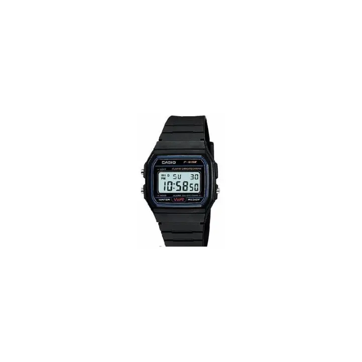 Reloj Casio F-91W-1YER digital correa caucho negra unisex F-91W-1YER - 1