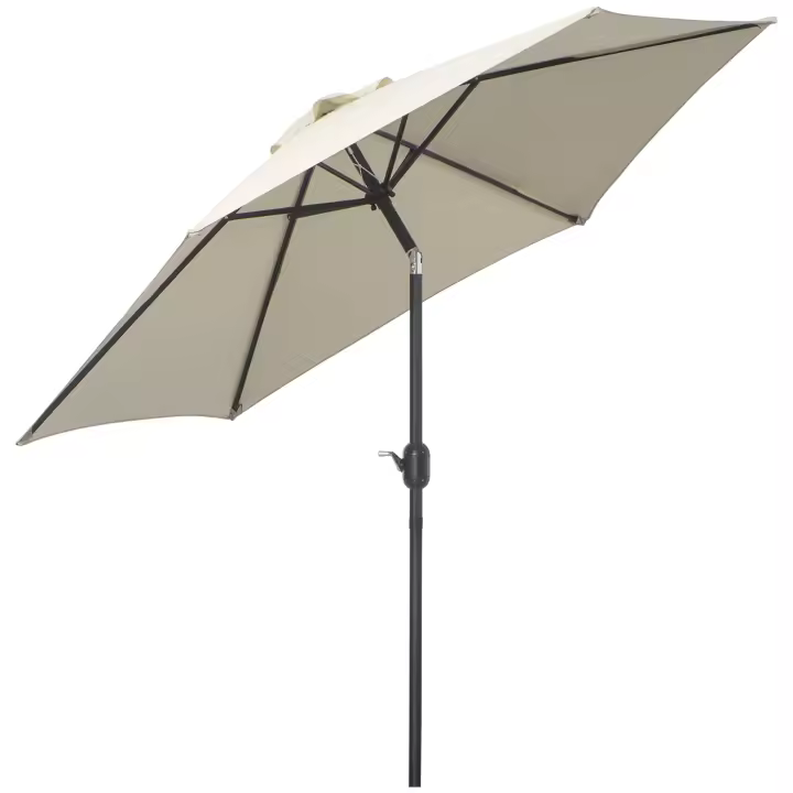 Outsunny Sombrilla para Jardín Ø270x235 cm Parasol de Aluminio con Reclinable con Manivela y 6 Varillas para Terraza Exterior Balcón - 1