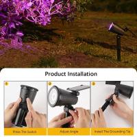 Luces De Punto Solar RGB LED Para Exterior IP65 Impermeables Ajustable Brillo Para Jardín Yard Árboles De Palma Escenario Decoración - details 2
