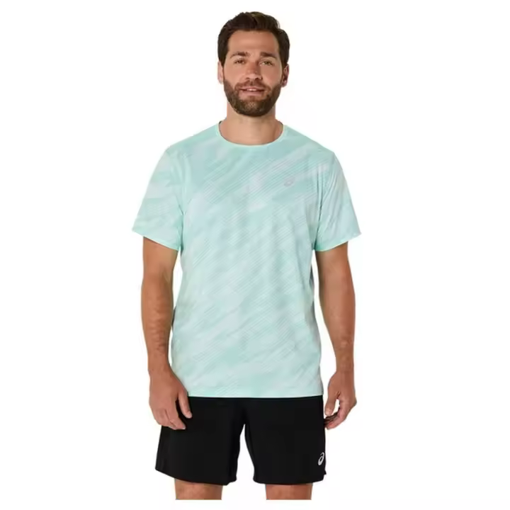 Camiseta de Manga Corta Asics Core All Over Print para hombre en color verde - 1