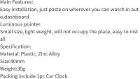 Reloj De Coche Miniatura Adhesivo Interno Para Automóviles Reloj De Cuarzo Digital De 40mm Ornamento De Auto Para Mecánicos - details 0