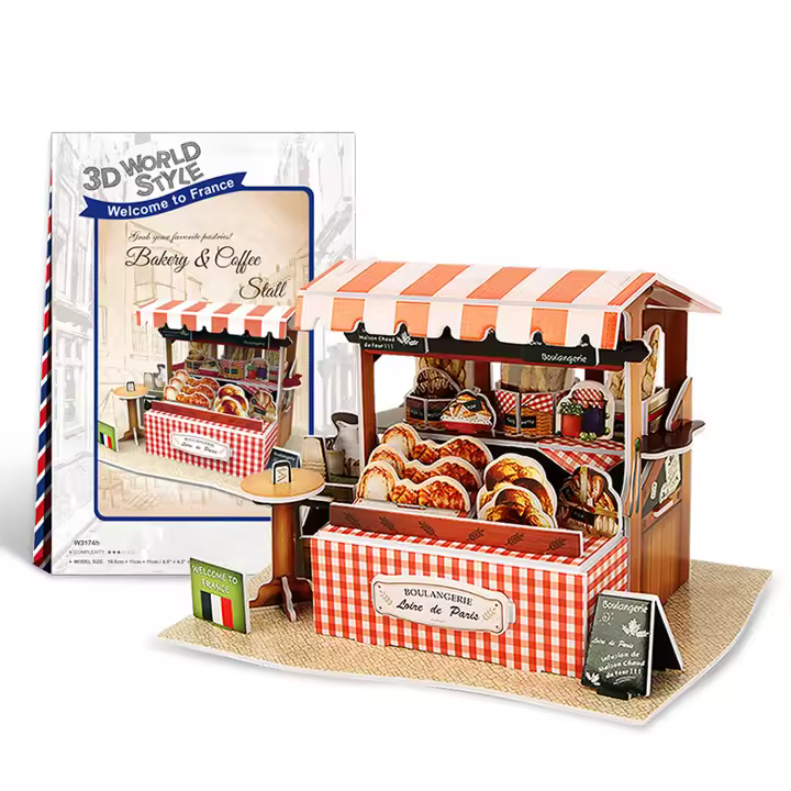 DAM. Puzle 3D WORLD STYLE FRANCIA  Restaurante tradicional 17x11x11cm. - 1