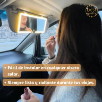 A&M MARBELLA - Espejo Coche LED Recargable con Regulación Continua de Intensidad , Espejo Portatil Con Luz . - details 0