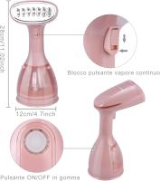 Cadrim plancha de vapor Placa de Maple inoxable Cuchillo Plush 1500 W capacidad 280 ml Caliente de forma ágil en 20 Segundos Viajes House (rosa) - details 1