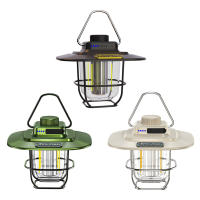 Lámpara De Camping Retro LED Impermeable Con Gancho Y Carga Por Tipo-C Indicador De Batería Para Equipamiento Al Aire Libre - details 0