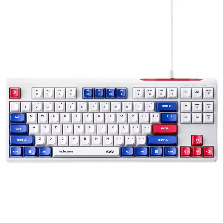 Teclado Inphic RGB De Cable 26 Teclas Libre De Conflictos Estilo Mecánico 87 Teclas Interface Type-C Teclado Portátil Con Botón Mudo Para Juego Y Oficina MOV - 1