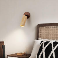 Lámpara De Pared Simple Para Dormitorio Estilo Japonés Wabi-Sabi Madera Y Piedra Para Escalera Y Pasillo Iluminación Diaria Contemporánea Color Marrón - details 1