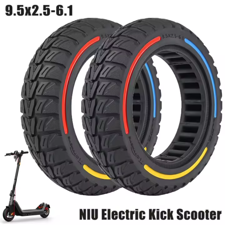 Par de Neumáticos 9,5 x 2,5 – 6,1 (45mm) sólido macizo para NIU KQi3 Sport/Pro/Max Scooter eléctrico - 1