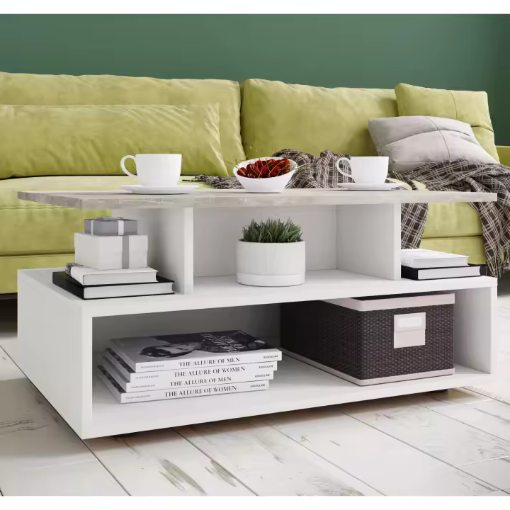 Mesa alta de madera para sofá Mesa alta de centro Mesa de salón Mesa auxiliar Estantería Esila Mesa alta de madera para sofá Mesa alta de centro Mesa de salón Mesa auxiliar Estantería Esila - 1