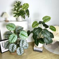 Planta Artificial De Monstera 65/100cm Hojas Verdes De Tortuga Falsas Árbol De Palma Para Decoración De Jardín Oficina Hogar - details 1