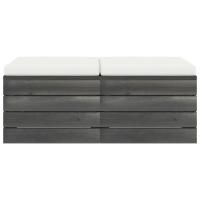 vidaXL Otomanas de palets de jardín 2 pzas cojines madera maciza pino - details 2