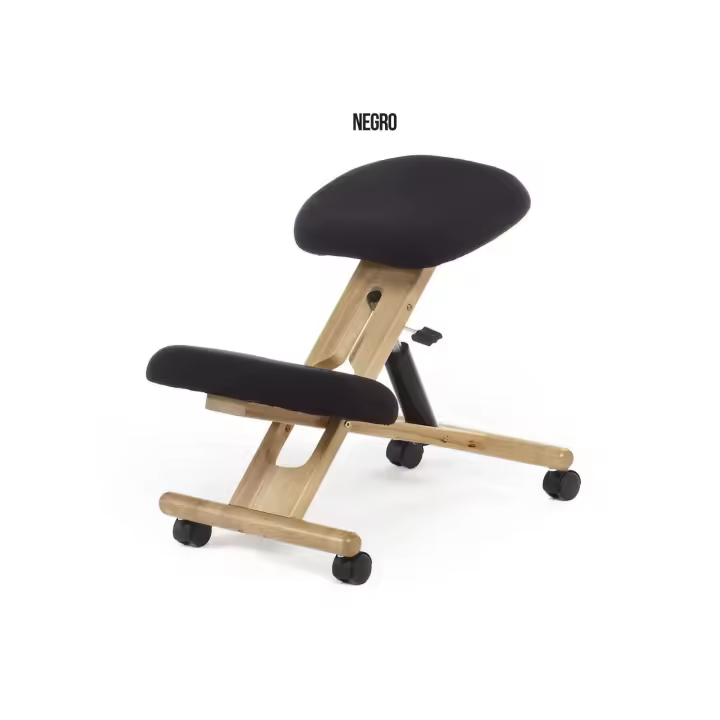 Silla Ergonómica de Madera de Ramin Tapizada en Tejido Arán - Varios Alturas - Futonia - 1