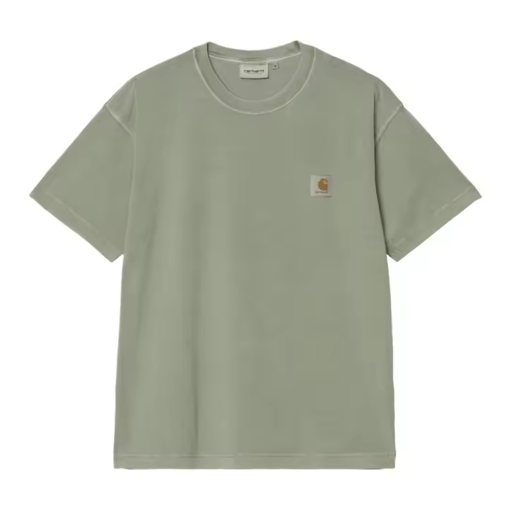 Camiseta Verde Carhartt Nelson T-Shirt Park Garment Dyed de Corte Holgado - 1