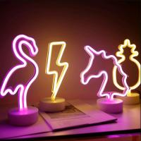 Luz De Neón USB Forma De Flamenco Iluminación De Pared Para Bodas Dormitorio Niños Habitación Bebé Luz LED Decorativa - details 1