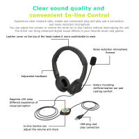 Auriculares Con Micrófono De Cancelación De Ruido USB Fijos Para Ordenador Control De Volumen Y Speaker Micrófono En La Banda - details 2