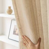 Gruesas de estilo Japonés para dormitorios, Salas de estar y Cortinas semisombreadas de Algodón y Lino,Cortinas de Gasa de Lino para Sala de estar, dormitorio, Luz, Lujo, Ventana, Mampara, el poste Free (poste no incluido) balcón Anillo para Colgar - details 0