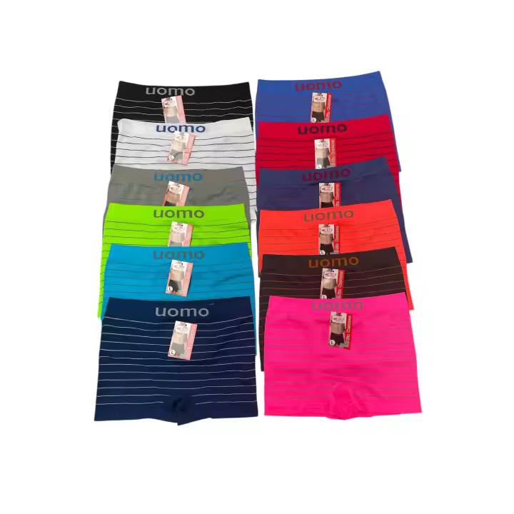 Pack Calzoncillos Boxers 12 Unidades de Licra Sin costuras Elásticos y Cómodos - 1