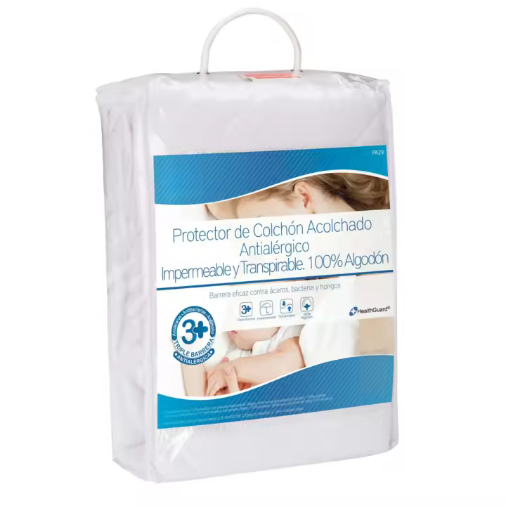 Protecto de Colchón en Varias Medidas con Triple Barrera Impermeable en Color Blanco Altura Máx 32 cm - 1