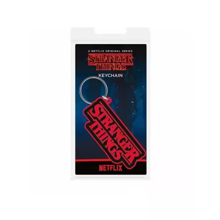 PYRAMID - Llavero Stranger Things - Color : Rojo/Negro - Míde aprox. 6 cm - Material caucho de calidad -  Ideal para los amantes de las series de netflix, amigos y familiares - 1