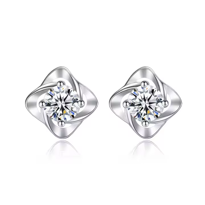 Pendientes de plata de ley de estilo único S joyería personal de trébol de cuatro hojas - 1