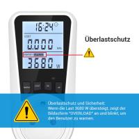 Medidor de Potencia de enchufe, medidor de Electricidad de Doble Tarifa, medidor de consumo de Energía con retroiluminación LCD, Protección Contra sobreconga y bloqueo para niños, 16 A/3680 W (2 piezas) - details 3
