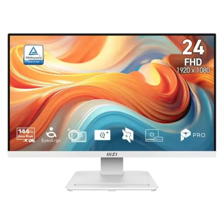 MSI - Monitor PRO MP241W E14V 23,8 pulgadas FullHD 144Hz con panel VA plano, 1 ms MPRT y Adaptive-Sync para gaming competitivo, edición y multitarea - 1